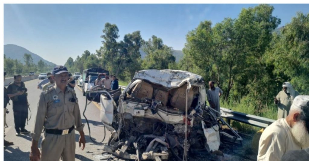 11 Killed, 7 Injured in Bus–Van Collision on Swat Expressway