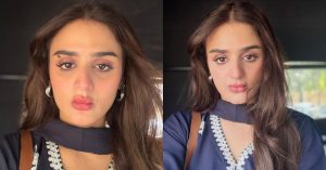 Hira Mani selfie fly moment