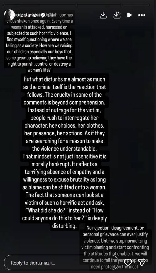 Sidra Niazi Victim Blaming