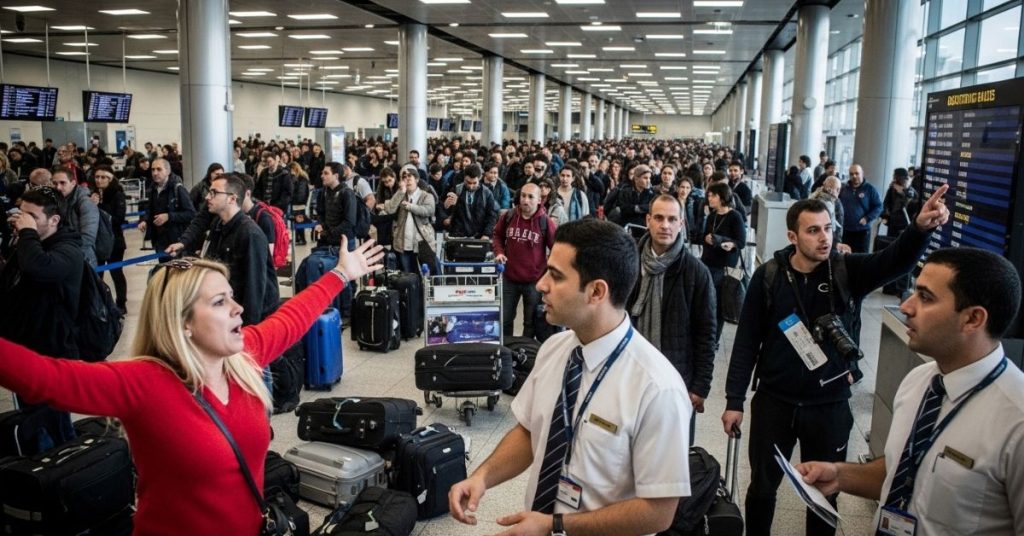 بن گوریان ایئرپورٹ پر مسافروں کا احتجاج