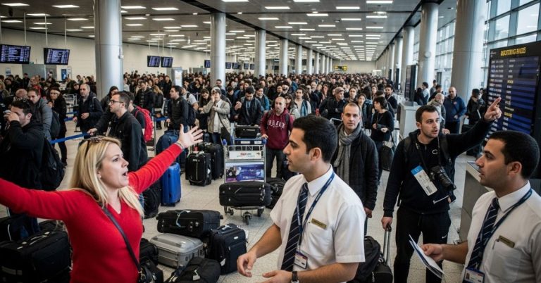 بن گوریان ایئرپورٹ پر مسافروں کا احتجاج