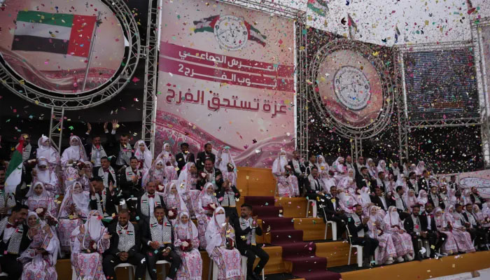 غزہ میں 300 فلسطینی جوڑوں کی اجتماعی شادی کی تقریب